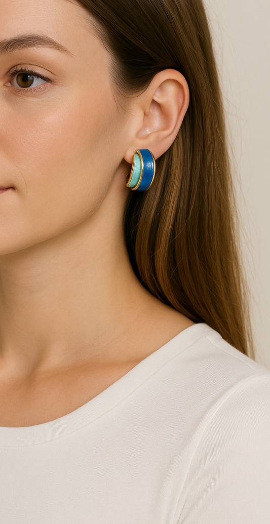 Glossy Gold-Tone Hoop Earrings | Lightweight Fashion Statement