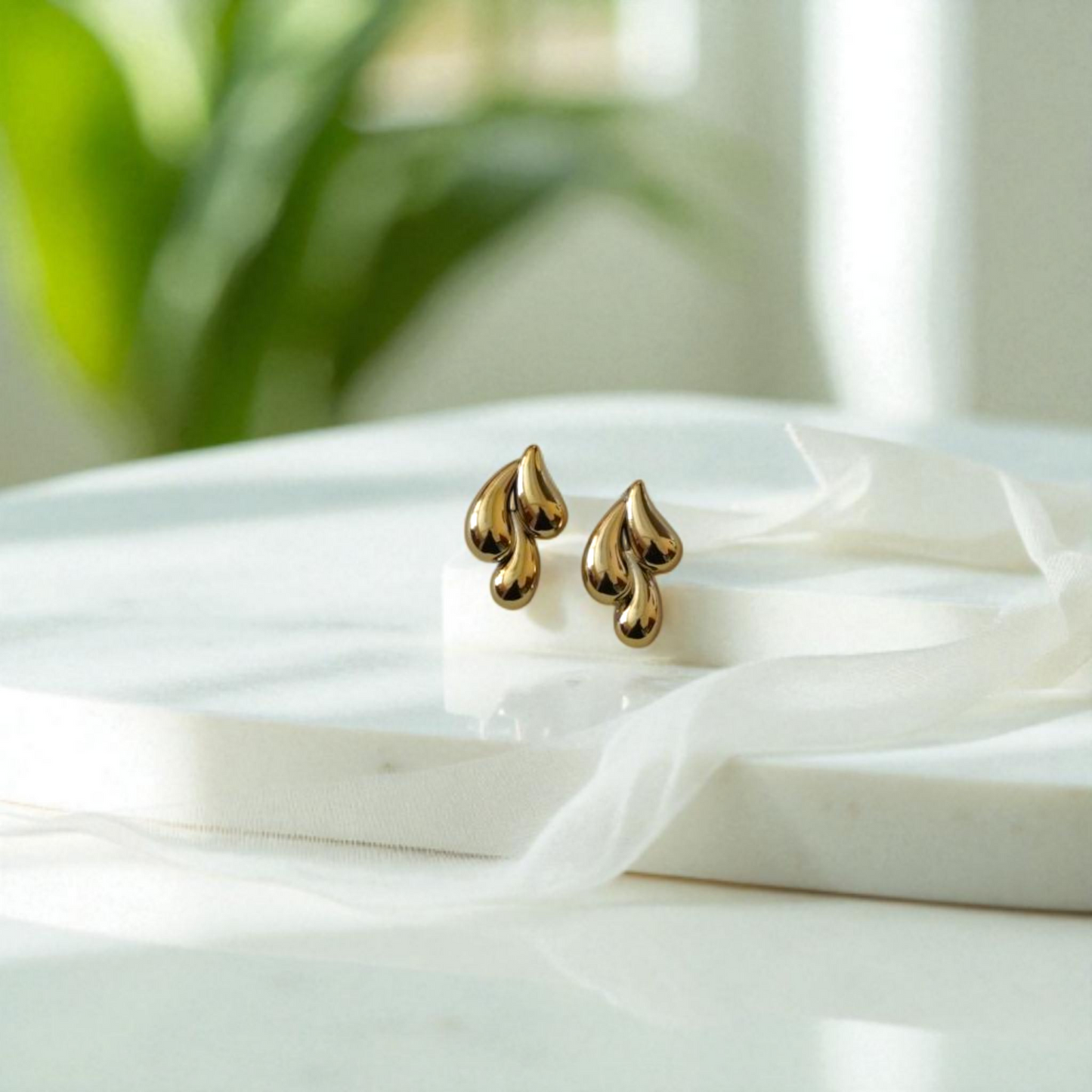 Prism Bloom" – Iridescent Geometric Dangle Earrings