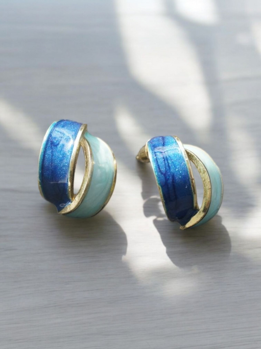 Glossy Gold-Tone Hoop Earrings | Lightweight Fashion Statement